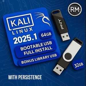 Kali Linux 2025.1 | FULL INSTALL + Kali Library | 2-USB Bundle | 64GB + 32GB - Picture 1 of 10