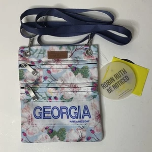 NWT Original Robin Ruth Crossbody Bag Georgia Have A Nice Day Flowers Floral NOS - Picture 1 of 12