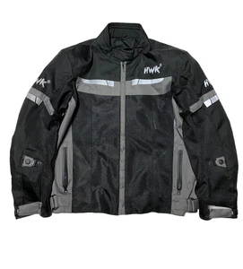 HWK Motorcycle Jacket Mens Large Padded Textile Nylon Reflective Riding - Picture 1 of 5