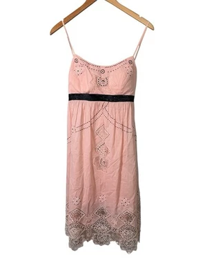 Vintage Sue Wong  Pink Black Beaded Embroidered Slip Dress Sz 8 Y2K Whimsical - Image 1 of 4