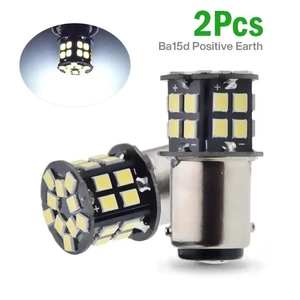 2x 6V BA15D Car Light Dual Beam Tail Brake Stop Bulb 6 Volt Positve earth LED - Picture 1 of 7