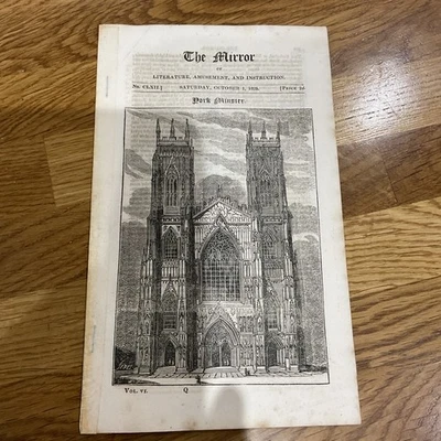 Antique Print 1825 - York Minster - image 1 of 3