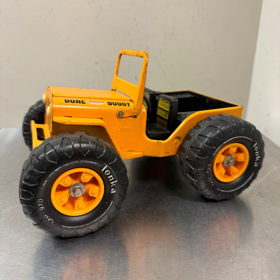 老式 TONKA 压钢橙色沙丘越野车 吉普 MR-970 金属玩具卡车 — 第 1/4 张图片