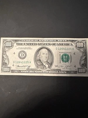 1974 100 Dollar Small Face Bank Of Ohio error bill seal unaligned  - Image 1 of 4