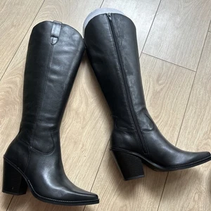 Aldo Nevada Black Western Cowboy Boots 6 39 Western Knee High Boots - Picture 1 of 6