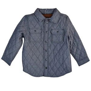 Gymboree casual blue quilted snap button jacket lightweight boys size small 5/6 - Picture 1 of 10