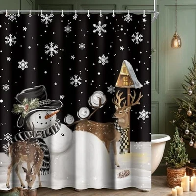 Boneco de neve preto fofo Natal floco de neve 60"L x 72"L (pacote com 1) Natal A01 - Imagem 1 de 4