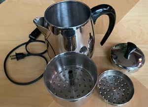 Farberware Silver Black Stainless Steel 4 Cup Electric Coffee Percolator FCP240A - Picture 1 of 13