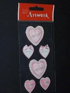 Artoz Artwork 3 D Sticker handgemacht Herzenblüten rosa - Bild 1 von 1