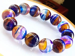 Brazalete de cera de abejas ámbar azul mágico mexicano natural certificado 12 mm 7,5""** - Imagen 1 de 8