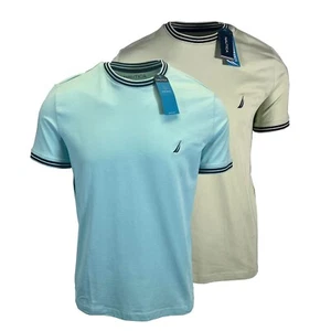 Nautica Men's T-Shirt Performance Short Sleeve Sea Green (S16) + Sea Blue (S17) - Picture 1 of 23