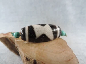 Authetic Energy Tibetan Old Agate Dzi Beads Amulet for Pendant Tibet Gzi Bead A - Picture 1 of 9