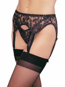 Leg Avenue womens Lace Garter Belt and Thong lingerie sets, One Size, Black 