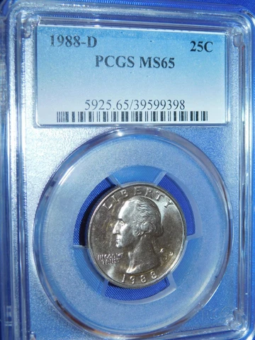 1988-D 25C Washington Quarter-PCGS # 5925 Grade MS65--550-1 Cover