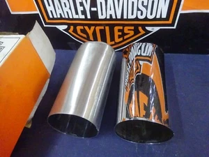 Vintage Harley FL EARLY OEM CHOICE OF PLAIN SS OR CHROME UPPER FORK SLIDER COVER - Picture 1 of 21