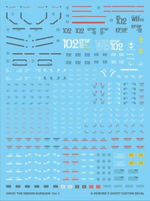 G-Rework Water Decal For HG RX-78-2 The Origin - US - Image 1 of 3