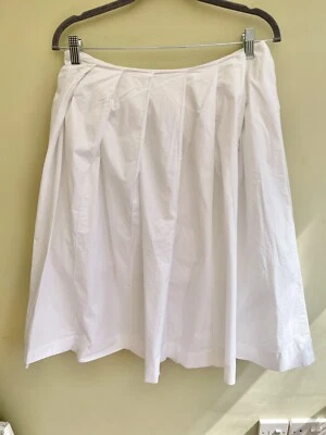 COS White Cotton Poplin Knee Length Full A-Line Skirt Size 42 UK 14 Capsule - Image 1 of 4