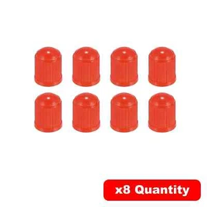 Red Plastic Tyre Dust Caps Valve Tire Alloy Wheel x8 Universal Car Bike Cycle - Picture 1 of 1
