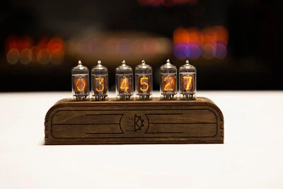 Nixie tube clock z573m RGB table desk retro old vintage clock for bedroom - Image 1 of 4