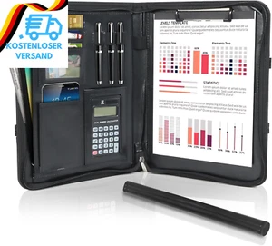 Cinnani Schreibmappe A4, Multifunktions Konferenzmappe, Große Fächern Für Tablet - Bild 1 von 12