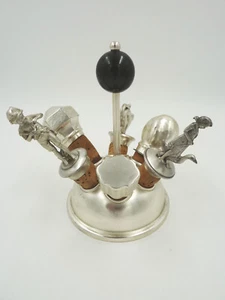 Seltener Zierkorken Halter mit 6 Zierkorken versilbert WMF wohl Art Deco - Zdjęcie 1 z 11