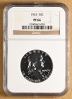 1963 Proof Franklin Silver Half Dollar Ngc Pf66