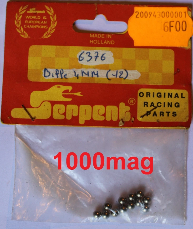 SERPENT BALL REAR DIFFERENTIAL  4mm x 12 / 6376   1/8  RACING CAR MODEL VINTAGE - Photo 1/1