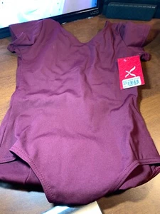 Capezio Big Girls' Classic Short Sleeve Leotard,Maroon,L, Maroon - Picture 1 of 1