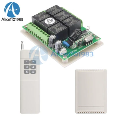 315MHz DC12V 6 CH Wireless RF Remote Control Switch Light Receiver Transceiver - Image 1 of 4