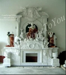 THE BEST HAND CARVED MARBLE FIREPLACE ON EBAY FPM274 - Picture 1 of 1