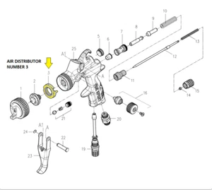 FUJI OFFIZIELLE LUFTVERTEILERBAUGRUPPE FÜR SPRITZPISTOLEN V8 SERIE - Bild 1 von 1