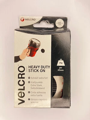 2kg Black VELCRO® Brand Heavy Duty Stick On Coins 45mm x 6 Sets - Image 1 of 2