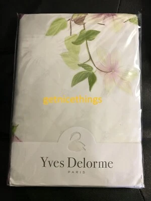 Nueva funda nórdica Yves Delorme Clematis Queen 92x92 blanca amatista púrpura flores Foto 1 de 4