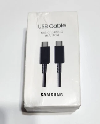 NEW Original Black Samsung USB-C to USB-C 1.8m (5A) Cable EP-DX510 - SEALED - Image 1 of 4