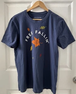 Life is Good "Free Falling" mens blue short sleeve crusher tee T-shirt size M - Picture 1 of 15