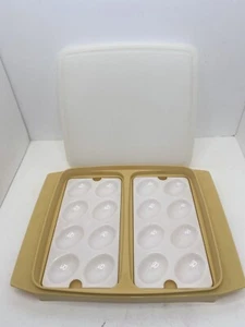 De colección Tupperware 4 piezas Devild Egg Keeper/Portador con 2 bandejas y tapa - Imagen 1 de 8