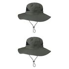  2pcs Outdoor Sun Hat Breathable Net Fishing Mountain Climbing Sun Bucket Hat