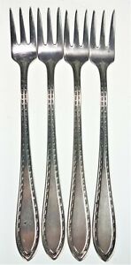 4 Wallace “Pearl” SilverPlate Cocktail Seafood Forks Vtg RW & S A1