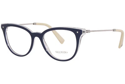 Valentino VA3005 5028 Eyeglasses Frame Women's Top Blue on Crystal Full Rim 51mm - Image 1 of 4