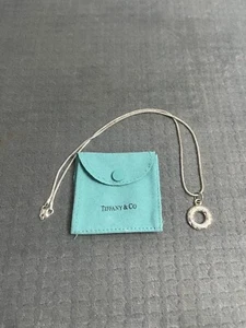 Tiffany & Co. Sterling Silver Circle Pendant Necklace Snake Chain w/ Pouch - Picture 1 of 8