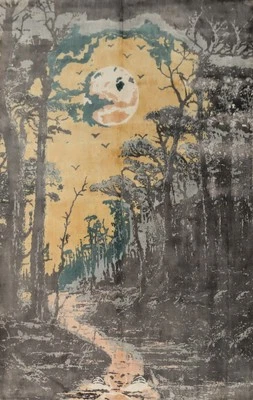 Forest Path Modern Area Rug 6x8 Handmade Add Mystical Flair to Your Home Decor - Image 1 of 4