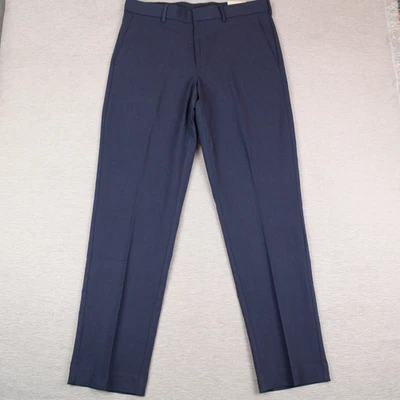 Pantalones Croft & Barrow Calce Clásico Frente Plano Para Hombre 33x32 Azul Rayón Nylon Elástico Foto 1 de 4