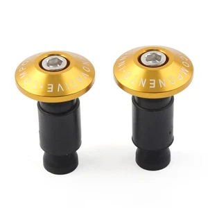 7/8'' Motorcycle Bike Handlebar Grips CNC Handle Bar End Cap Plugs Slider Gold - Picture 1 of 8