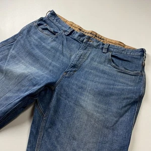 Pantalones de mezclilla Duluth Flex para hombre 38x28 calce relajado azul algodón elástico - Imagen 1 de 16