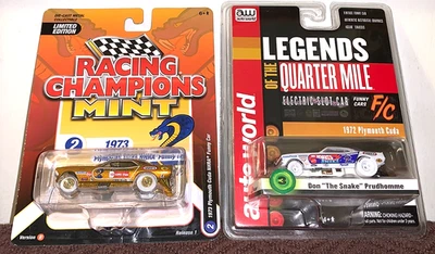DON"SNAKE"PRUDHOMME NHRA FUNNY CAR GOLD STRIKE & WHITE LIGHTNING RARE 2 CAR SET! - Image 1 of 4