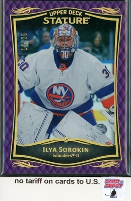 2023-24 Upper Deck Stature Purple #2 Ilya Sorokin 16/25 - Image 1 of 2