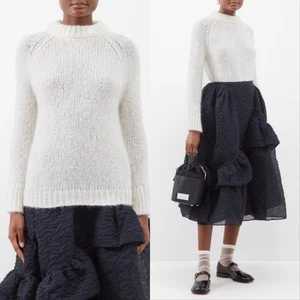 Cecilie Bahnsen Indira Mohair Mischung Pullover Elfenbein Weiß Damen XS S - Bild 1 von 6