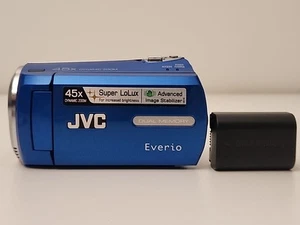 JVC Everio GZ-MS215AA Blue LCD Screen Dual Memory 45x Dynamic Zoom Camcorder - Picture 1 of 18