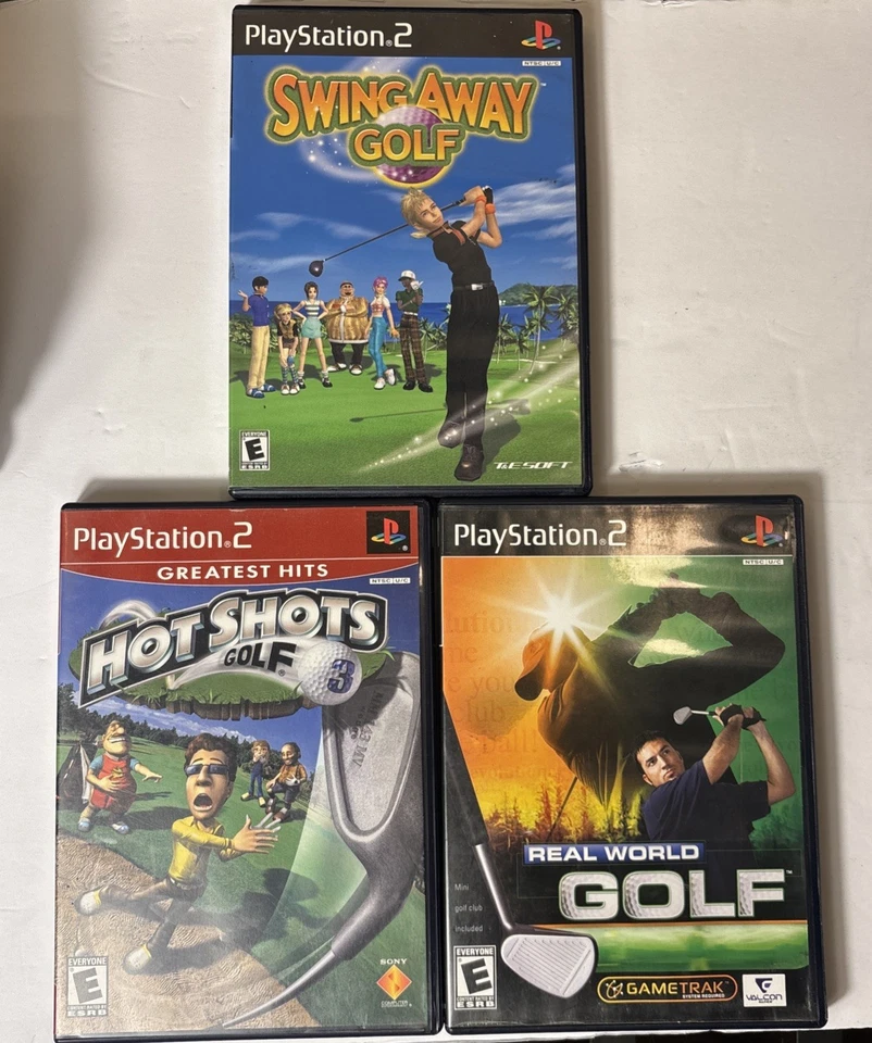 Lote de 3 juegos Hot Shots Golf 3, Swing Away Golf y Real World Golf (PS2) Foto 1 de 4