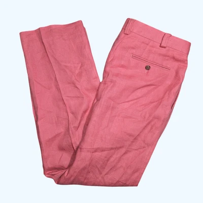 Pantalones de lino Lauren Ralph Lauren Nantucket rosa rojo para hombre 38x34 (38x31 real) Foto 1 de 4